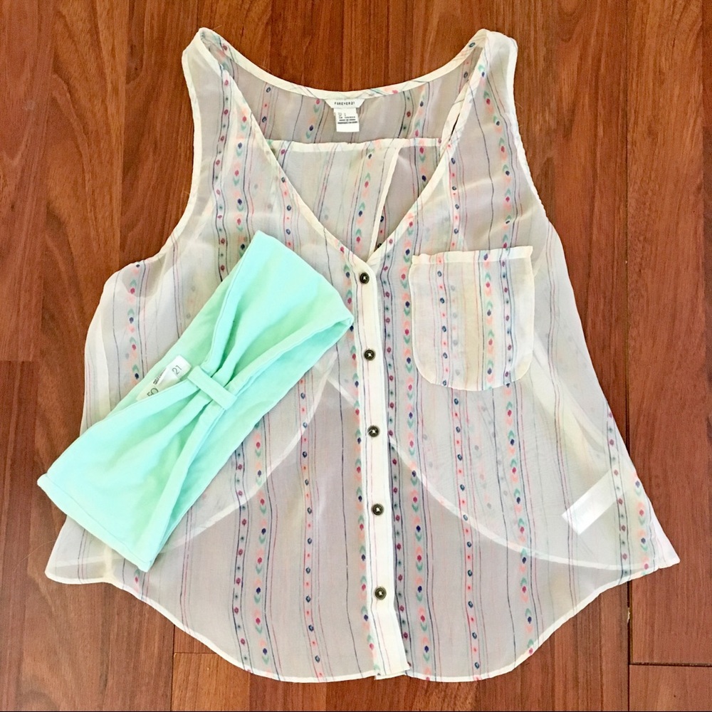 Forever 21 open-back patterned top